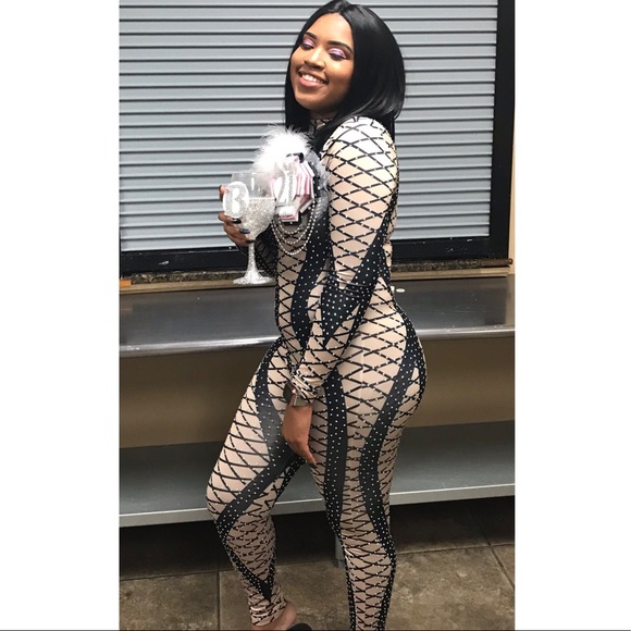 Sequin Rhinestomw Jumpsuit - Picture 3 of 3